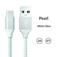 thumbnail image 3 of 6ft USB C Cable 2Pack, SHX Type C Charger Fast Charging Braided Cable Compatible with Samsung Galaxy S10 S9 S8 Plus, Note 10 9 8, LG V50 V40 G8 G7 and Other USB C Charger, 3 of 8