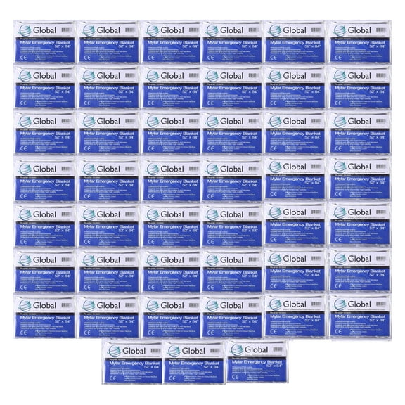 Emergency Mylar Thermal Blankets - Space Blanket Survival Kit Camping Blanket (45-Pack). Perfect for Outdoors, Hiking, Survival, Bug Out Bag，Marathons, or First Aid