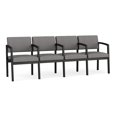 thumbnail image 1 of Fauteuil d'Accueil Lenox en Acier à 4 Places / Acier Noir / Gris Pâle, 1 of 5