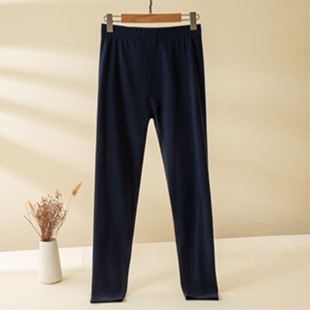Pantalones térmicos de polar cepillado de doble cara para hombre, de color sólido, ajustados y cálidos, para clima frío, de nailon