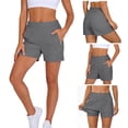 thumbnail image 3 of HADST Women's High-Waisted Stretch Active Shorts with Zipper Pockets Quick-Dry Slim Fit Shorts for Tennis, Golf, Workout, 3 of 8