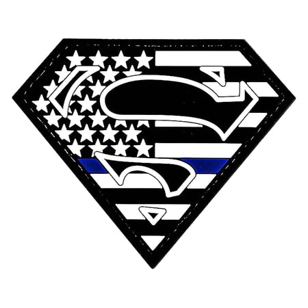 Merica Life SMan Shield with Thin Blue Line PVC Morale Patch