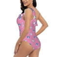 thumbnail image 4 of Gaeub French Bulldog Women's One Shoulder Ruffle Tummy Control Swimwear for Swimming Surfing Beach Party - Small, 4 of 8