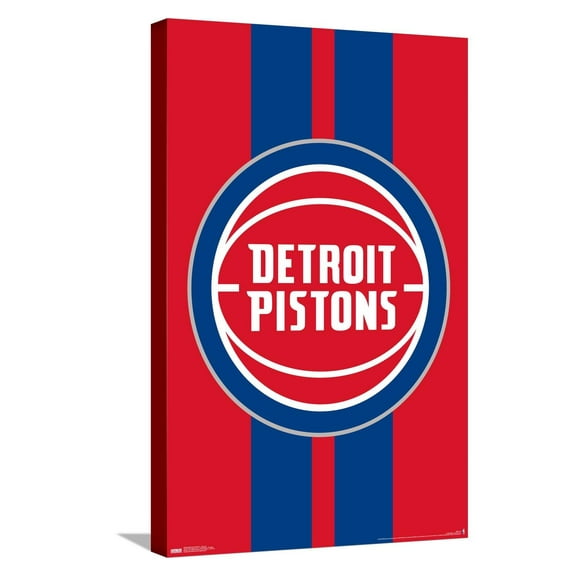 NBA Detroit Pistons - Logo 20 Canvas Wall Poster, 14.725" x 22.375"