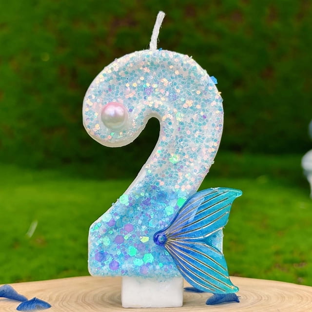 Birthday Number Candles For Cake Blue Number Candle Fun Glitter Cake Topper Birthday Decorations Cupcake Topper For PartySupplies