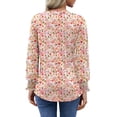 thumbnail image 5 of UVN Womens Fall Blouses Long Sleeve V neck Shirts Dressy Casual Smocked Cuffs Tunic Tops, 5 of 8