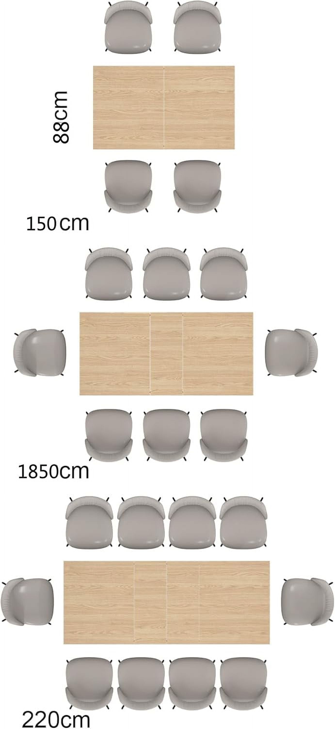 ChVans Large Mobile Extendable Dining Table for 6-8, Modern Wood Kitchen Table Rectangular Table for Dining Room, Living Room