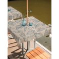 thumbnail image 2 of Outdoor Tablecloth with Umbrella Hole for Patio/Picnic/Party/Camping, Blue Shell Coastal Waterproof Table Cloth Square Cover Washable, Nautical Seaside Ocean Vintage Art (60"x 60"), 2 of 8