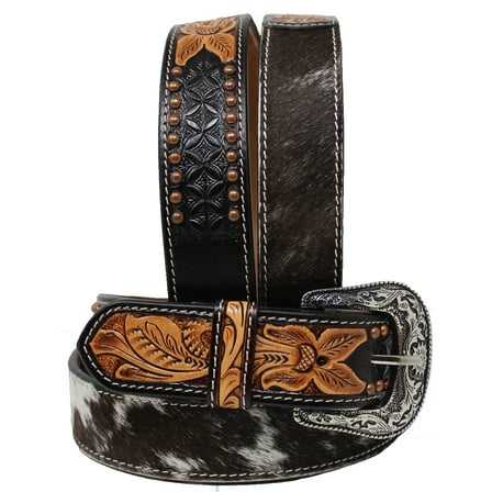 36   Western 1 1/2" Wide Men Women Rodeo Floral Tooled Leather Belt 26FK73