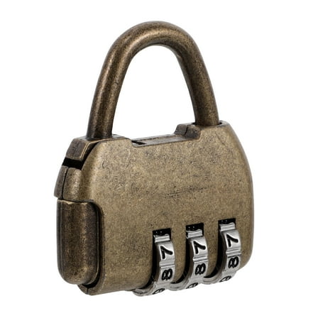 WEUVEB Retro Combination Lock, Golden Zinc Alloy Travel Luggage Lock, Secure and for Suitcases and Bags