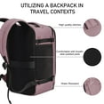 thumbnail image 3 of 16" Travel Carry on Backpack with 13 Pockets Full Open Casual Daypack with USB Charge Port for Underseat Airplane Personal Item Bag for Women, Pink, 3 of 8