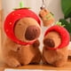 thumbnail image 2 of Capybara-llavero de animales de peluche Kawaii, juguete de felpa esponjoso con tortuga de fresa, pulsera Slap, regalo de cumpleaños, 2 of 4