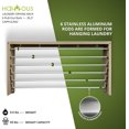 thumbnail image 2 of ERDS-Wall Mounted Clothes Drying Rack (40'') - 60 lbs Capacity - Laundry Drying Rack - Indoor and Outdoor Collapsible Laundry Hanger (Cappuccino), 2 of 4