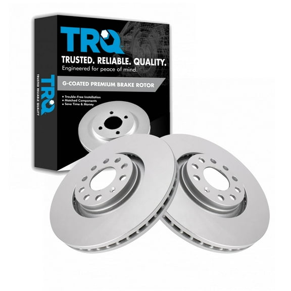 TRQ Front Brake Rotors Set Vented Premium G-Coated Fits Select 2005-2009 Audi A4 A4 Quattro 2002-2004 A6 2000-2004 A6 Quattro 2001-2005 Allroad Quattro 2000-2002 S4
