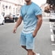 thumbnail image 2 of Mens Pantalones Casuales Cuello Redondo Impresión de Manga Corta Blusa Y Pantalones Cortos Traje, Pantalones de Traje para Hombres, 2 of 5