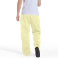 thumbnail image 7 of Lumtrix Mens Baggy Sweatpants Wide Leg Stretch Elastic Waist Drawstring Cotton Lounge Workout Casual Track Pants Yellow 3XL, 7 of 7