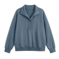 thumbnail image 3 of SUNBS Half Button Pullover Sweatshirt for Women Fall Oversized Casual Fleece Tops with Stand Collar, 3 of 9