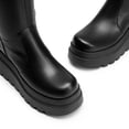 thumbnail image 4 of Dream Pairs Women's Wedge Platform Chunky Heel Knee High Boots: Round Toe, Side Zipper Fashion Long Tall Sock Punk Goth Style, 4 of 8