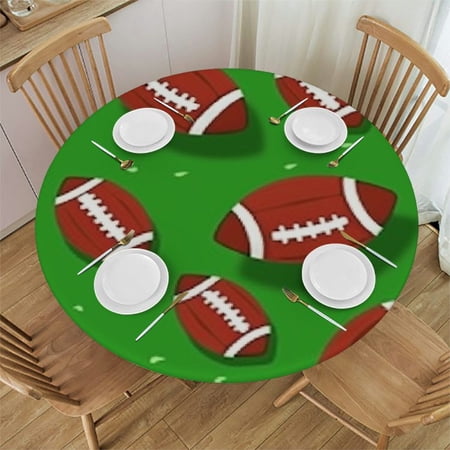 HAOXIT Round Table Cloth Fitted Table Cover Fits Round Tables 46-50