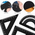 thumbnail image 3 of 4Pcs Metal Geometry Set,Metal Protractor Triangular Square Set Math Drafting Rulers Kit Architect Triangular Scale Math Ruler Geometric Protractor Measuring Tool for Students Engineers, 3 of 6