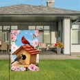 thumbnail image 3 of AMHNF Cardinal and Sparrow on Birdhouse Linen Garden Flag for Spring Summer Home Outdoor Garden Yard Door Decor 12x18 inch, 3 of 5