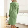 thumbnail image 6 of AUNVITO Women's Hooded Robe Long Sleeve with Pocket and Tie Belt Cozy Comfortable Bathrobe, 6 of 7