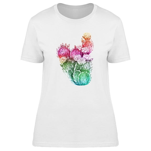Cactus With Cool Gradient Colors T-Shirt Women -Image by Shutterstock, Female Small
