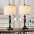 thumbnail image 2 of Kyrid 25.6'' Nightstand Table Lamp Set of 2 with USB and AC Ports,  Modern Table Lamps  for Living Room Bedroom(Bulbs Included), 2 of 8