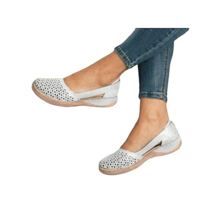 

Rotosw Women Casual Hollow Slip On Sandals Summer Fashion Walking Breathable Shoes