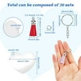 thumbnail image 2 of 30 juegos de llaveros DIY, kit para hacer llaveros de corazón en blanco, llaveros acrílicos en blanco con borlas, anillos de salto, accesorios de componentes, 2 of 6