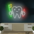 thumbnail image 3 of Craftnamesign Tooth LED Light, Dental Clinic Neon Sign, Tooth Dentist Office Wall Art, 3 of 5