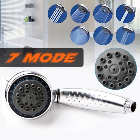 7 Function Handheld Shower Head Chrome Water Saving Pressure