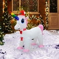 thumbnail image 3 of Jeco 3.5' Giant Weather Resistant Polyester Inflatable LED Christmas Unicorn, 3 of 3