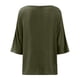 thumbnail image 5 of Gibobby Playera Corte clásico para MujerCamisas con cuello en V y estampado diente león para mujer, blusa manga corta algodón y lino, blusas informales hol(Verdemilitary,M), 5 of 5