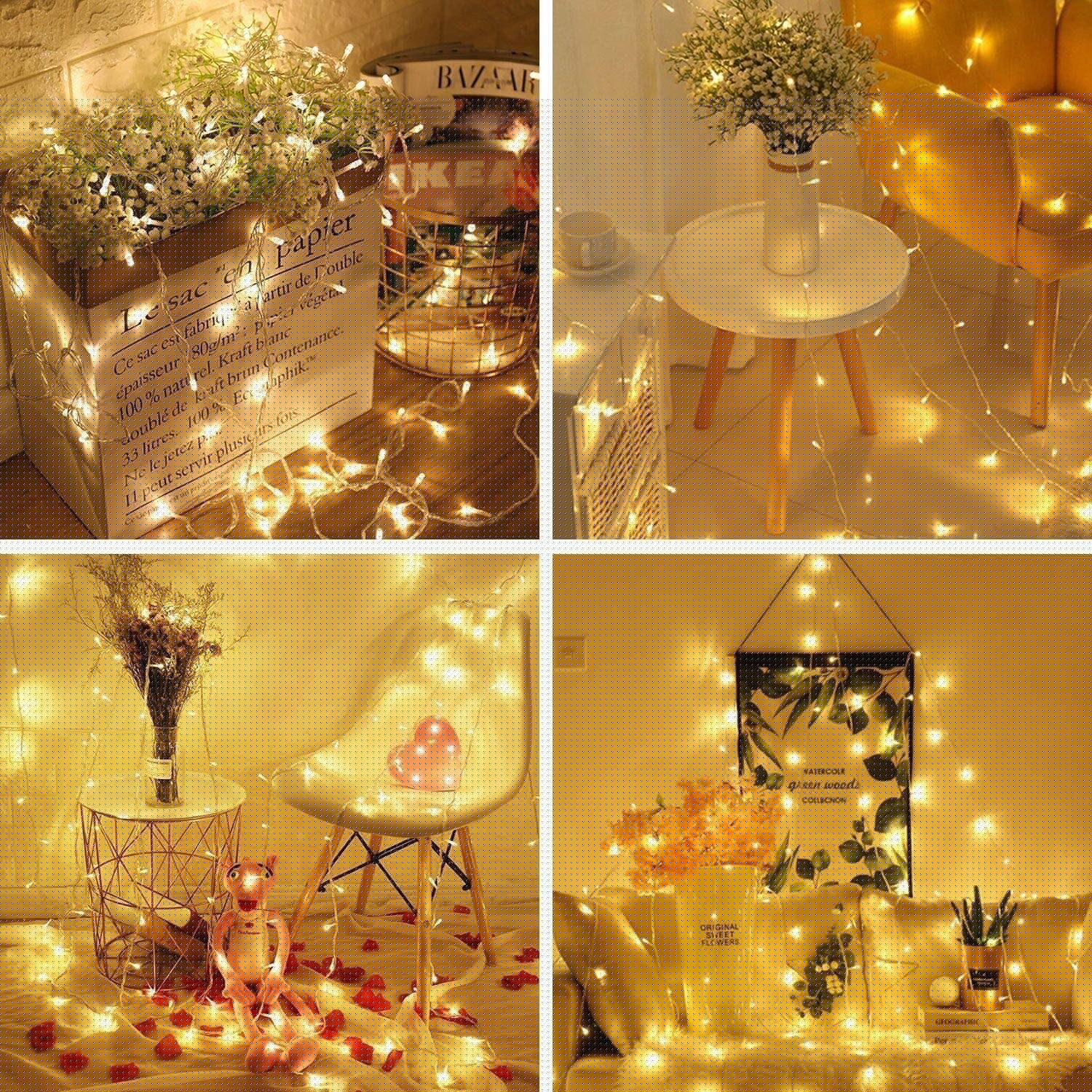 thumbnail image 6 of ZOELNIC 66FT 200 LED Indoor String Lights, Plug in String Lights 8 Modes Waterproof for Outdoor Christmas Wedding Party Bedroom, Yellow, 6 of 9