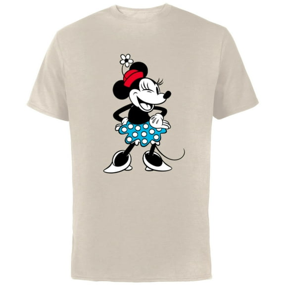Disney Minnie Mouse Sassy Wink - Short Sleeve Cotton T-Shirt for Adults - Customized-Natural
