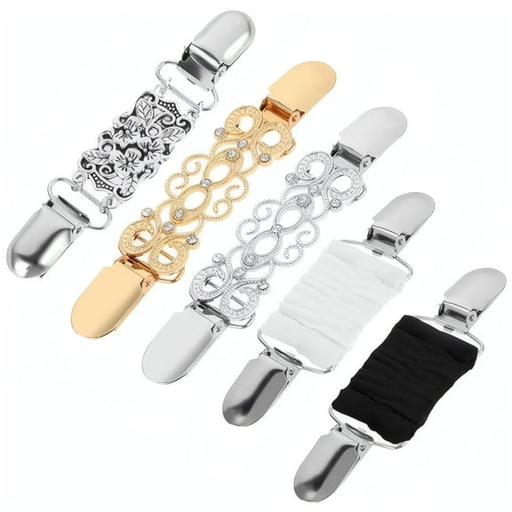 5Pcs Vintage Sweater Clips – Retro Shawl & Cardigan Cincher Clips for Dresses, Shirts & Collars