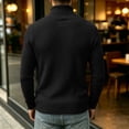 thumbnail image 4 of Men's Turtleneck Sweater Solid Color Knitted Pullover Casual Basic Long Sleeve Tops,Soft, Warm,Stretchy,Work or Outdoor Fall Winter Clothes Black M, 4 of 5
