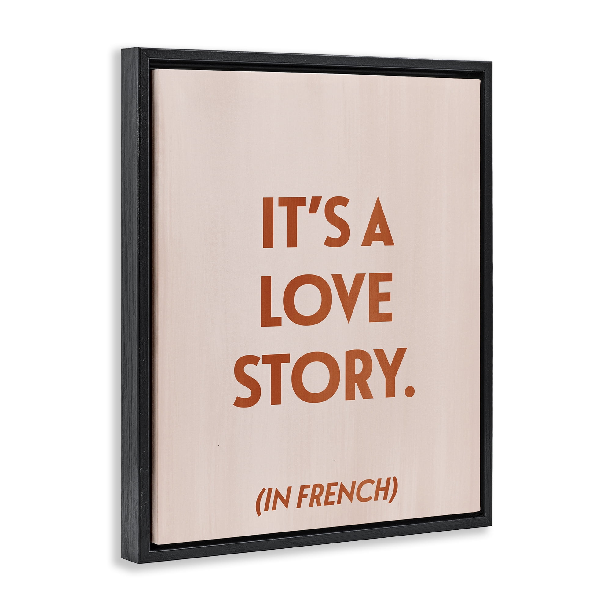 Stupell Industries Love Story In French Typography Painting Black Floater Framed Art Print Wall Art, 17 x 21