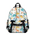 thumbnail image 3 of Colorful Dinosaur and Floral Pattern Cute School Backpack Bag for School with Padded Back and Adjustable Shoulder Straps 15.25"x11.5"x5.25", 3 of 5