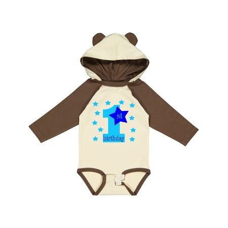 

Inktastic 1st Birthday Boy Stars Gift Baby Boy Long Sleeve Bodysuit