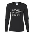 thumbnail image 2 of Wild Bobby The Way, The Truth & The Life Inspirational/Christian Women Graphic Long Sleeve Tee, Black, Small, 2 of 5