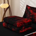 thumbnail image 5 of Feelyou Gothic Spooky Bat Zipper Queen Comforter Set with Fitted Sheet and 2 Pillowcases, Red Tribal Halloween Zipper Bedding Set, Black Reversible, 4 Pieces, 5 of 7