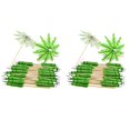 thumbnail image 1 of 80X Palillos de árbol de Verde Palillos Paraguas de Papel, Palillos de Dientes, Palillos de Sombrilla de Cóctel Hechos Una Mano para Decoraciones de Cócteles, 1 of 8