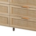 thumbnail image 5 of 51.18"6-Drawers Rattan Storage Cabinet Rattan Drawer,for Bedroom,Living Room,Natural, 5 of 8