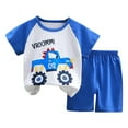 thumbnail image 3 of Bovxnpu Boys Girls Pajamas, Boy's Cotton Short Sleeve T-Shirt and Short Set, Children's Summer Thin Home Clothes Cute Printed T-shirt+shorts Casual Two-piece Set 2-3 Years, 3 of 4