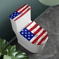 thumbnail image 2 of ZIATUBLE American Flag Toilet Lid Covers Set Oval Toilet Lid and Tank Cover Sets for Bathroom with Elastic Edges 2 Piece Hotel Set with Toilet Lid Cover Decoration for 4th of July, 2 of 7