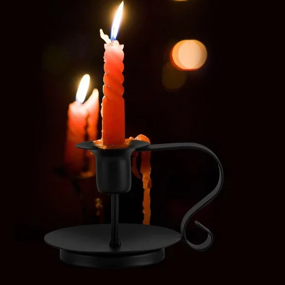 Retro Iron Taper Candle Holder Candlestick Stand Candlelight Dinner Decoration