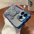thumbnail image 2 of Compatible with iPhone 14 Pro Max Cute Case,Sparkle Diamond Rhinestone Design Bear,with Separated Glitter Paper, Luxury Shiny Bling Soft Shockproof Plating Women Girls ase Cover (Dark Blue), 2 of 11