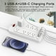 thumbnail image 3 of Protector contra sobretensiones Nuetsa, 8 salidas y 4 puertos USB, color blanco, 3 of 7